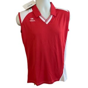 NWT Men's Volleyball jersey large Kaepa red white sleeveless top  breath…